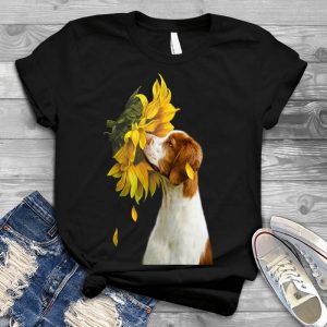 Sunflower And Brittany Dog Funny Animal Image Dog Image, Beautiful Dog, Beautiful Sunflower, Best Gift For Dog Lover