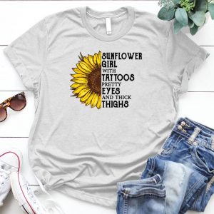 Sunflower Girl With Tattos Pretty Eyes And Thick Thighs Sunflower Sunflower , Floral , Indie , Garden , Womenfall , Sunflower T , Sunflower S, Flower