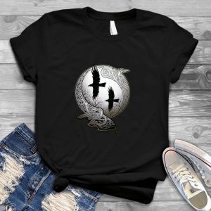 T-Shirt For Ravens Knotwork Celticknot Runes Moonlight Ravenart - Handmade Shirt