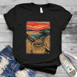 The Scream Totoro Vintage Oil Paint Tee - My Neighbor Totoro Scream Ghibbli Studio Japanese Anime Handmade Shirt_179_190