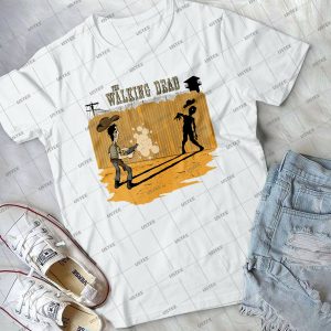 The Walking Dead Lucky Lukke Funny Tee – The Walking Cowboy Dead And Shadow Funny Handmade Shirt_191