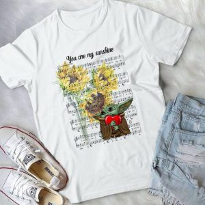 You Are My Sunshine Baby Yoda Tee – For Cute Yoda Baby With Heart In Starr Warrs Handmade Shirt