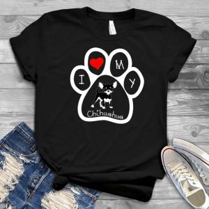 ZENJEFF - I Love My Chihuahua - Dog Lover T-shirts For Women For Men Kids Boys Girls - Dog Mom Dog Dad Shirts - Dog 80s Shirt - Dog Costume