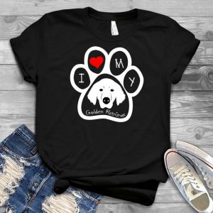 ZENJEFF - I Love My Golden Retriever - Dog Lover T-shirts For Women For Men Kids Boys Girls - Dog Mom Dog Dad Shirts - Dog 80s Shirt - Dog Costume