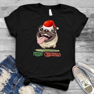 ZENJEFF - Merry Christmas Bulldog - Dog Lover T-shirts For Women For Men Kids Boys Girls - Dog Mom Dog Dad Shirts - Dog 80s Shirt - Dog Costume