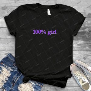 100 Girl - Purple - 58 - Vintage Mens Shirt Tshirt For Women Classic Handmade Shirt Retro Graphic Tee