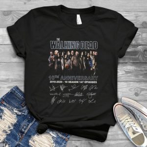 10th Anniversary The Walking Dead 2010- 2020 10 Season 147 Episodes Signatures Of All Characters Handmade Shirt