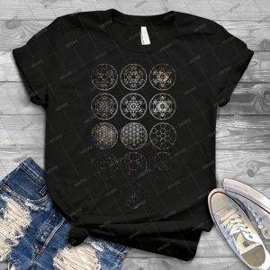 13 Circles tight Cluster Galaxy - Sacred Geometry 49 - Vintage Mens Shirt Tshirt For Women Classic Handmade Shirt Retro Graphic Tee