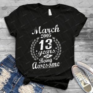 13 Mars 2005 13 Ans D39tre Gnial 53 - Vintage Mens Shirt Tshirt For Women Classic Handmade Shirt Retro Graphic Tee