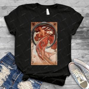 39Tanz39 Von Alphonse Mucha - Reproduktion - 34 - Vintage Mens Shirt Tshirt For Women Classic Handmade Shirt Retro Graphic Tee