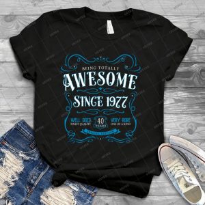 40th Birthday Gift Awesome Since 1977 Blue - Best Unisex Trending Handmade T-shirt Gift Idea For Men T-shirt For Woman