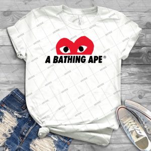 A Bathing Ape X Cdg - Gift Idea Shirt For Men Tee For Women Classic Retro Vintage Graphic T-Shirt