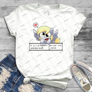 A Wild Derpy Appeared - Vintage Men's Shirt Tshirt For Women Classic Handmade Shirt Retro Graphic Tee