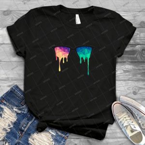 Abstract Polygon Multi Color Cubism Low Poly Triangle Design 35 - Vintage Mens Shirt Tshirt For Women Classic Handmade Shirt Retro Graphic Tee
