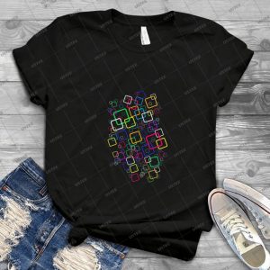Abstract Square  16 - Vintage Mens Shirt Tshirt For Women Classic Handmade Shirt Retro Graphic Tee