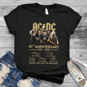Acdc 47th Anniversary 1973-2020 Thank You For The Memories Signatures Tee - Ac-dc In Loving Memory Handmade Shirt