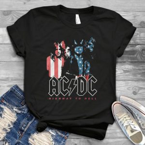 Acdc Highway To Hell Shirt - Acdc Back In Black T Shirt – American Flag Acdc Vintage Shirt For Men Tee For Women Handmade Shirt