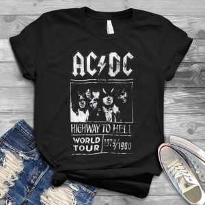 Acdc Live Highway To Hell World Tour 1979 1980 Tee - Acdc Tour Shirt – Men Shirt Women Tee Acdc Rock Band Handmade Shirt
