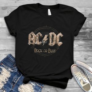 Acdc Rock Or Bust 2018 Tshirt - Acdc Thunderstruck Graphic Tee - Acdc Rock And Roll Apparel For Men Handmade Shirt