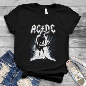 Acdc Thunderstruck Short Sleeve Tee - Acdc Hard Rock T Shirt Womens Vintage - Acdc Guitar Tshirt - Acdc T Shirt Girls Handmade Shirt