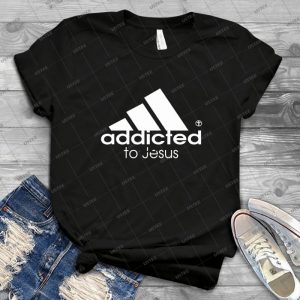 Addicted To Jesus - Vintage Mens Shirt Tshirt For Women Classic Handmade Shirt Retro Graphic Tee
