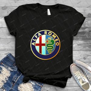 Alfa Romeo - Classic Car Logos 72 - Gift Idea Shirt For Men Tee For Women Classic Retro Vintage Graphic T-Shirt