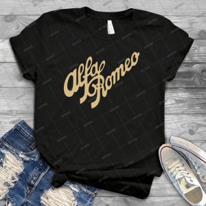 Alfa Romeo Script En Oro 17 - Trending Shirt For Women Vintage Retro Tee For Men Kid's T-Shirt Handmade Shirt