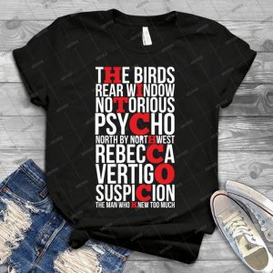 Alfred Hitchcock - Vintage Mens Shirt Tshirt For Women Classic Handmade Shirt Retro Graphic Tee