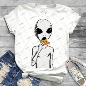 Alien Eat Pizza 37 - Best Unisex Trending Handmade T-shirt Gift Idea For Men T-shirt For Woman