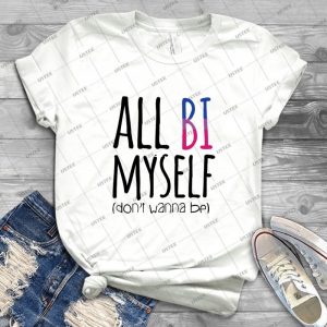 All Bi Myself - Vintage Men's Shirt Tshirt For Women Classic Handmade Shirt Retro Graphic Tee