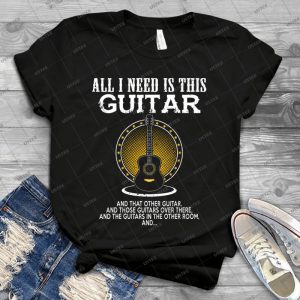 All I Need Is This Guitar Shirt - Vintage Mens Shirt Tshirt For Women Classic Handmade Shirt Retro Graphic Tee