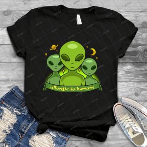 Allergic To Humans 41 - Vintage Mens Shirt Tshirt For Women Classic Handmade Shirt Retro Graphic Tee