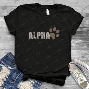 Alpha Pup Doggy Paw Print Graphic Design 22 - Vintage Mens Shirt Tshirt For Women Classic Handmade Shirt Retro Graphic Tee