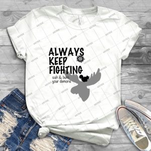 Always Keep Fighting Moose And Squirrel 22 - Trending Shirt For Women Vintage Retro Tee For Men Kid's T-Shirt Handmade Shirt