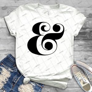 Ampersand - Eloquent Swash - 88 - Vintage Men's Shirt Tshirt For Women Classic Handmade Shirt Retro Graphic Tee