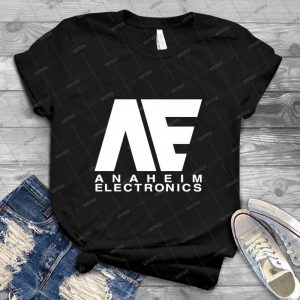 Anaheim Electronics Logo White 9 - Vintage Mens Shirt Tshirt For Women Classic Handmade Shirt Retro Graphic Tee