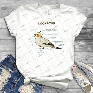 Anatomy Of A Cockatiel 98 - Vintage Men's Shirt Tshirt For Women Classic Handmade Shirt Retro Graphic Tee