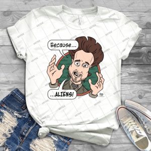 Ancient Aliens Guy- Because--- Aliens - Gift Idea Shirt For Men Tee For Women Classic Retro Vintage Graphic T-Shirt