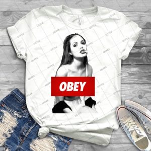 Angelina Jolie Obey 97 - Trending Shirt For Women Vintage Retro Tee For Men Kid's T-Shirt Handmade Shirt