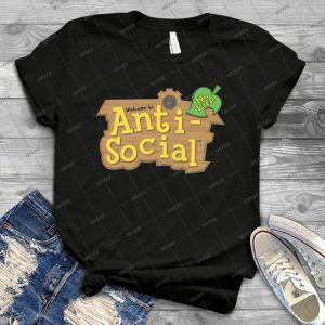 Animal Crossing Anti-Social 41 - Vintage Mens Shirt Tshirt For Women Classic Handmade Shirt Retro Graphic Tee
