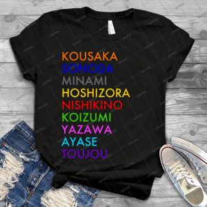 Anime-Love Live  S Names - Vintage Mens Shirt Tshirt For Women Classic Handmade Shirt Retro Graphic Tee