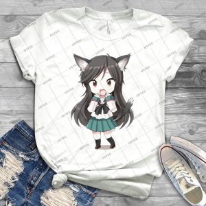 Anime Cat Girl Chibi - Gift Idea Shirt For Men Tee For Women Classic Retro Vintage Graphic T-Shirt