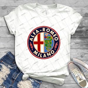 Antique Alfa-Romeo Classic Car Sign 1 - Trending Shirt For Women Vintage Retro Tee For Men Kid's T-Shirt Handmade Shirt
