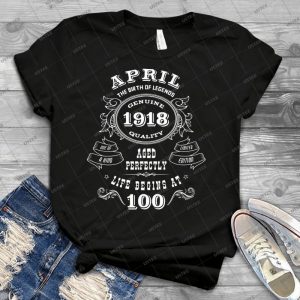 April 1918 - 100th Birthday 84 - Trending Shirt For Women Vintage Retro Tee For Men Kid's T-Shirt Handmade Shirt