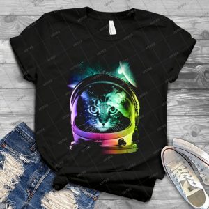 Astronaut Cat V-Ii 83 - Vintage Mens Shirt Tshirt For Women Classic Handmade Shirt Retro Graphic Tee