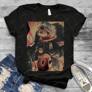 Astronaut Sloth 4 - Vintage Mens Shirt Tshirt For Women Classic Handmade Shirt Retro Graphic Tee