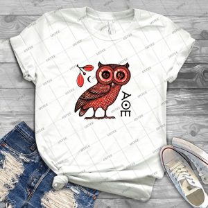 Athena S Owl 36 - Vintage Men's Shirt Tshirt For Women Classic Handmade Shirt Retro Graphic Tee