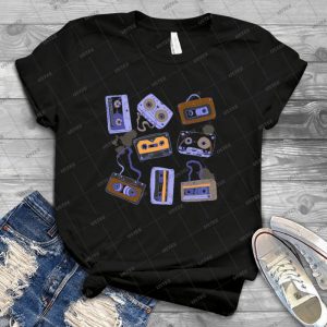 Audio Cassette 7 - Vintage Mens Shirt Tshirt For Women Classic Handmade Shirt Retro Graphic Tee