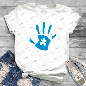 Autism Hand Autism Awareness 67 - Trending Shirt For Women Vintage Retro Tee For Men Kid's T-Shirt Handmade Shirt