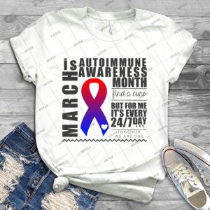 Autoimmune Awareness Month 15 - Vintage Men's Shirt Tshirt For Women Classic Handmade Shirt Retro Graphic Tee
